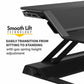 Fellowes Lotus Sit-Stand Workstation | 22 Height Settings | Smooth Lift | Fully Assembled | Black
