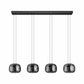 EGLO Hortunas Linear Pendant Refined Smoked Black Glass 4-Light Pendant
