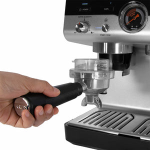Krups XP801TG0 Precision Steam & Pump Espresso Coffee Machine with Grinder in Black & Stainless Steel