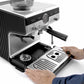Krups XP801TG0 Precision Steam & Pump Espresso Coffee Machine with Grinder in Black & Stainless Steel