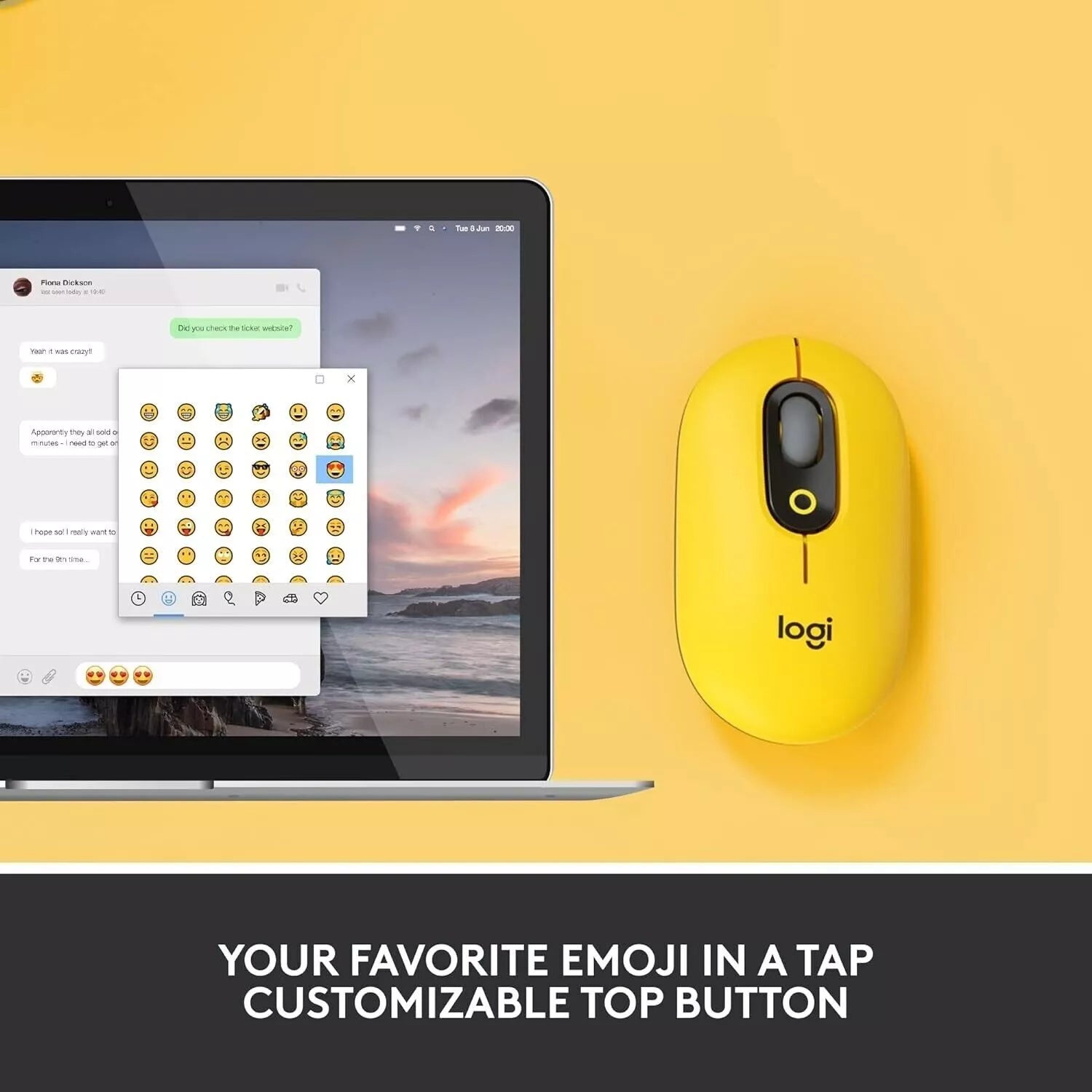 Logitech POP Emoji  Mouse Blast Yellow image 3