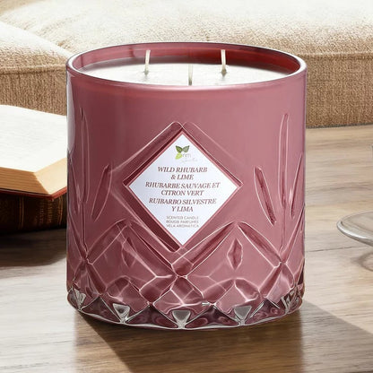 Nature's Mark 3-Wick Glass Candle | 1.58kg | Essential Oil-Infused | 3 Fragrances | Cotton Wicks