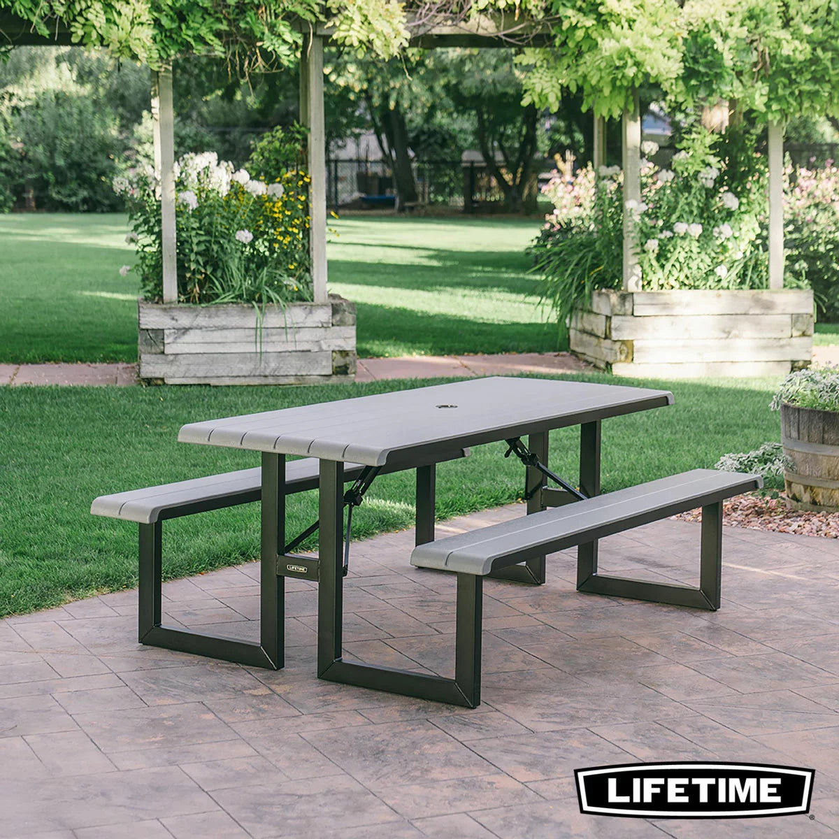 Lifetime 6ft Folding Picnic Table | 183cm | Folds Flat, Weather-Resistant HDPE | Model 60481