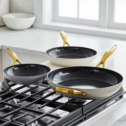 GreenPan Jewel 3-Piece Ceramic Frying Pan Set | 20cm, 26cm & 30cm | PFAS-Free | Induction Ready | 315°C Oven Safe