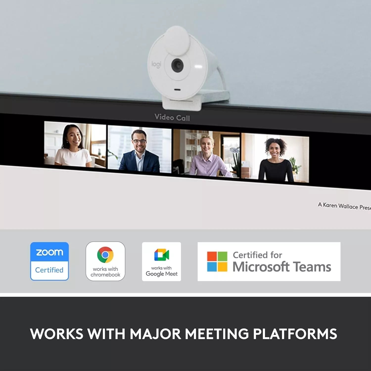 Logitech Brio Full HD Webcam with Privacy Shutter Off White image 1