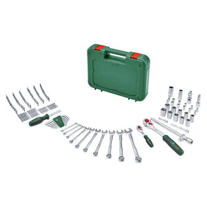 Bosch Advanced 132-Piece Hand Tool Set | Ratchets, Sockets, Wrenches & Bits | Carry Case | Green