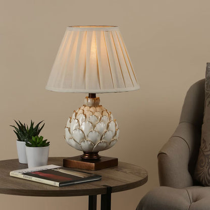 Layer Artichoke Cream Table Lamp with Pleated Shade image 0