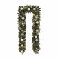 CGH 9ft Pre-Lit Christmas Garland | 90 Warm White LEDs | Twinkling & Steady Mode | Timer | 2.7m | Metallic & Red