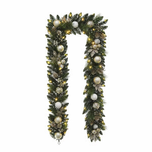 9 ft Pre-lit Christmas Artificial Garland With Twinkling LED Lights