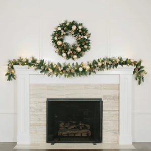 9 ft Pre-lit Christmas Artificial Garland With Twinkling LED Lights