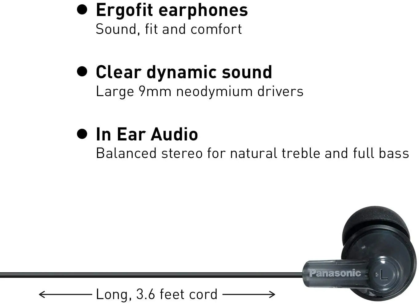 Panasonic ErgoFit In-Ear Earphones RP-HJE120 image 2