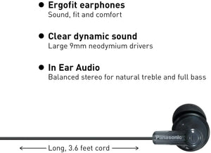 Panasonic ErgoFit In-Ear Earphones RP-HJE120 image 2