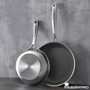 MasterPro CERATECH 2-Piece Ceramic Frying Pan Set | Tri-Ply | PFAS-Free | Induction Ready | Oven Safe