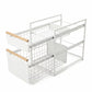 Mesa 2-Tier Organiser with Drawers | Wood Accent Handles | Under-Sink & Pantry Storage