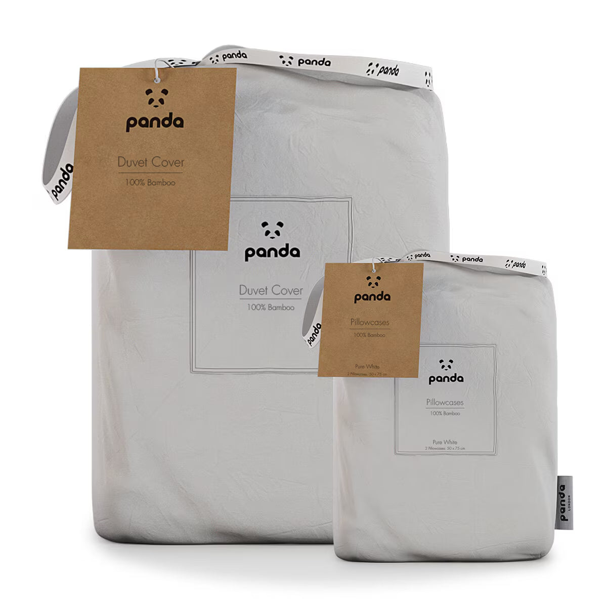 Panda 100% Bamboo White Duvet Cover Set, Super King