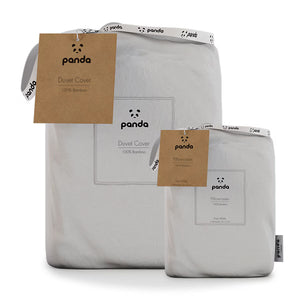 Panda 100% Bamboo White Duvet Cover Set, Double