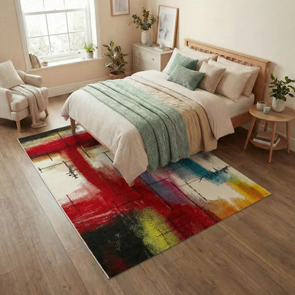 Concept Looms Art Area Rug | Bold Multicolour Designs | 12mm Pile | 100% Polypropylene | 2 Sizes | 4 Colours