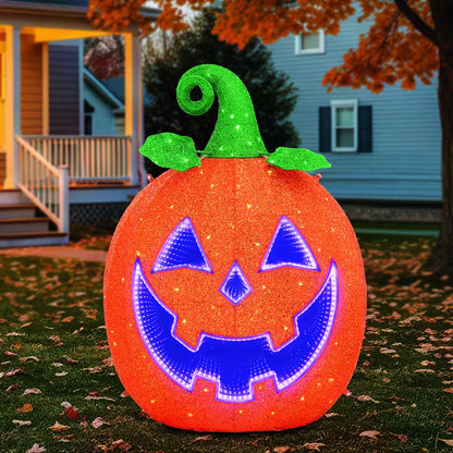 Halloween 4ft LED Pumpkin with Infinity Mirrors | 327 LEDs | Twinkling Effect | Indoor & Outdoor | 1.2m