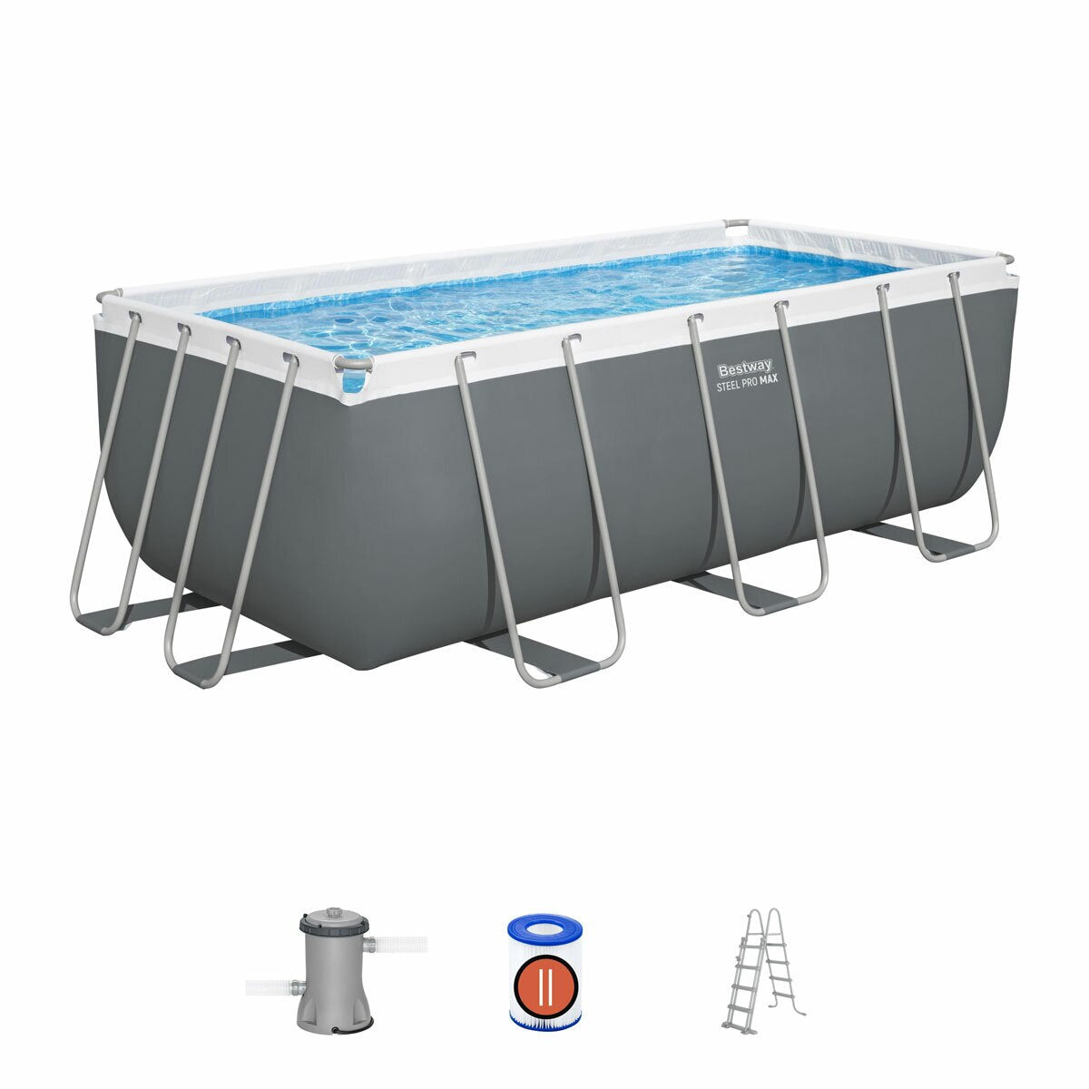 Bestway 13Ft 6" (4.1M) Steel Pro Max Rectangular Pool