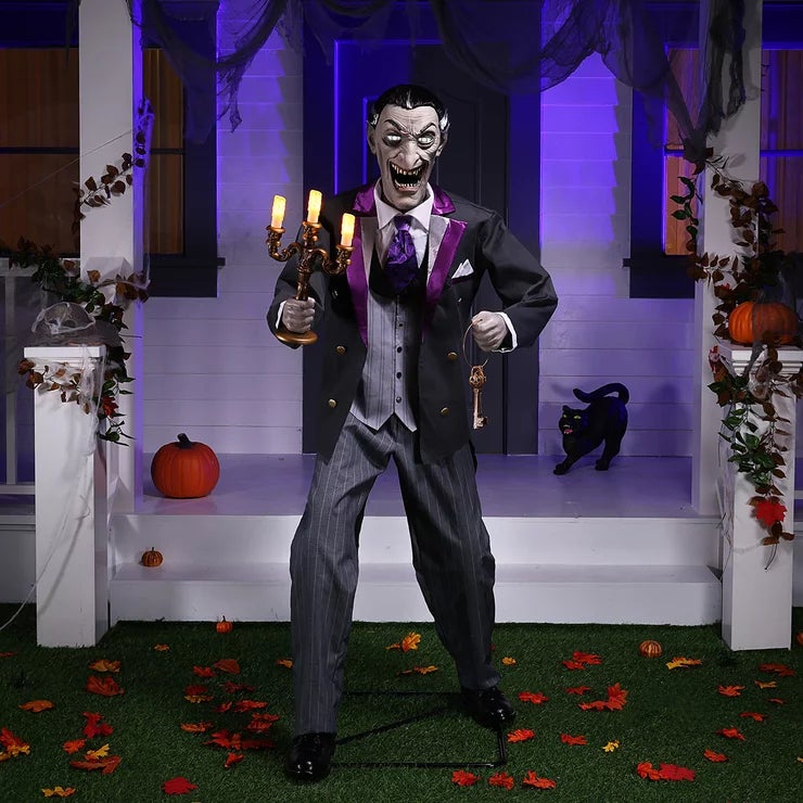 Animated Halloween Butler | 1.83 m | LED Eyes, Sound & Moving Parts