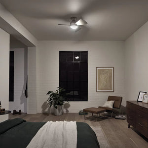 Kichler Sola 86cm Ceiling Fan | 3-Blade | AC Motor | Dimmable LED | Remote Control | Nickel & White