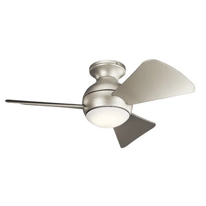 Kichler Sola 86cm Ceiling Fan | 3-Blade | AC Motor | Dimmable LED | Remote Control | Nickel & White