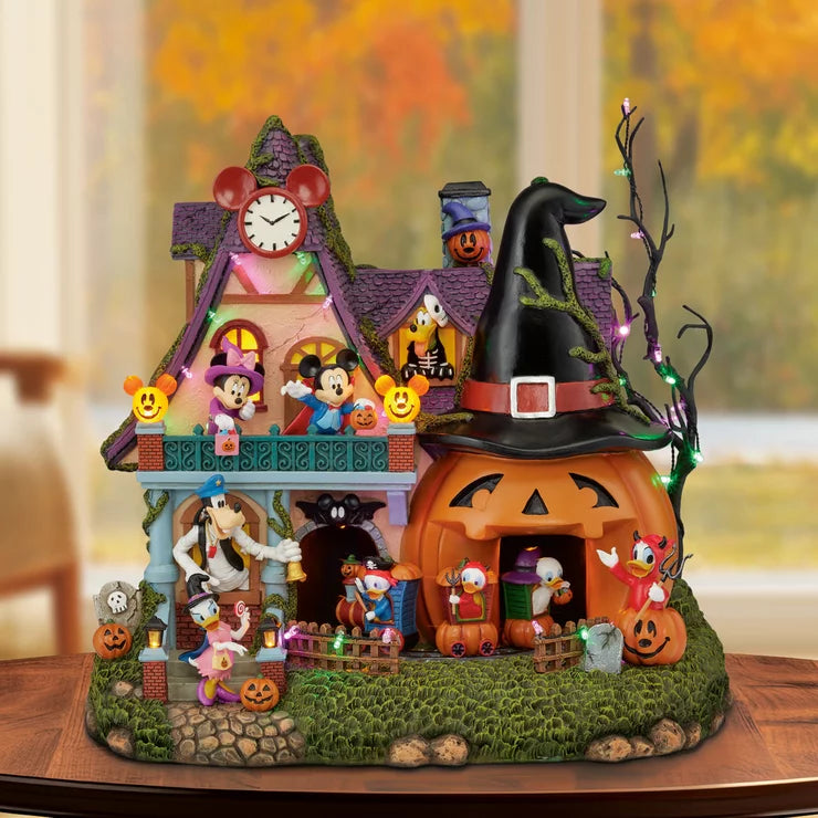 Disney Animated Halloween Haunted House | 34.5cm | Lights, Motion & Music | 6hr Timer | Indoor