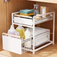 Mesa 2-Tier Organiser with Drawers | Wood Accent Handles | Under-Sink & Pantry Storage