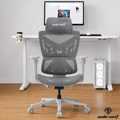 Anda Seat X-Air Pro Mesh Gaming Chair | All-Mesh | C-Shaped Lumbar | 5D Armrests | 180kg | Grey