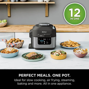 Ninja ON500UK Speedi 12 in 1 Multi Cooker, Air Fryer & Slow Cooker in Black Steel