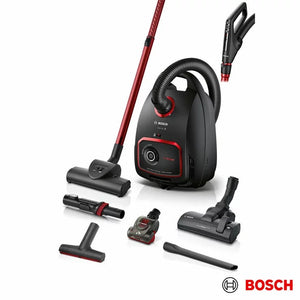 Bosch Series 6 BGL6POWGB Bagged Cylinder Vacuum Cleaner | 850W | 4L | HEPA Filter | Remote Power Control | Red & Black