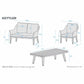 Kettler Avora 4-Seat Outdoor Lounge Set | 2 Armchairs + Sofa + Coffee Table | RainSafe Cushions | Cream