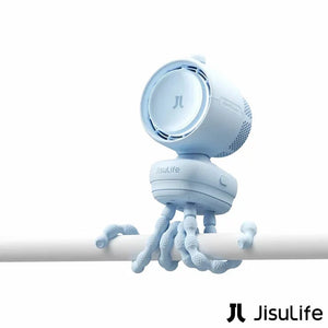 JisuLife Stroller Fan 3 | 120° Oscillation | 100 Speeds | 21hr Battery | Night Light | Blue