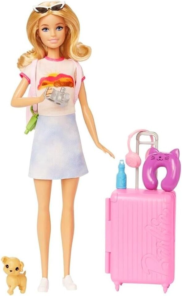 Barbie Doll with 'Malibu' Travel Set, Puppy and more image 4
