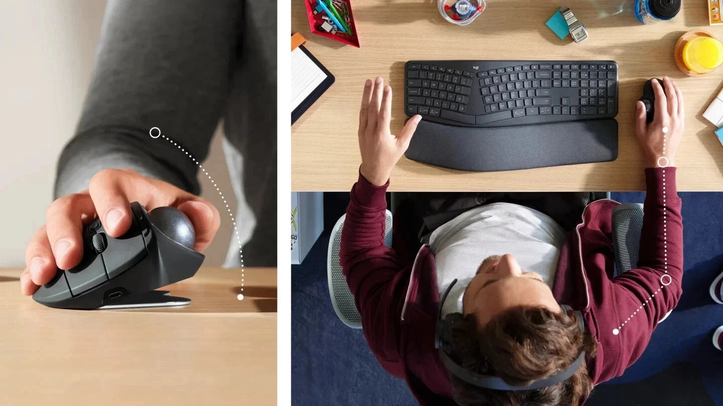 Logitech MX Ergo Plus Wireless Trackball Mouse With Extra + 10-30° Tilt Wedge image 5