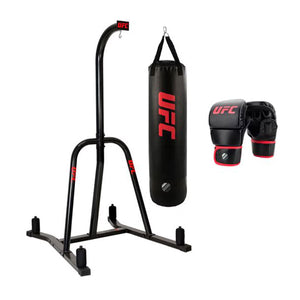 UFC Single Station Bag Stand with MMA 25Kg Punch Bag and 8Oz Sparring Gloves in  image 0