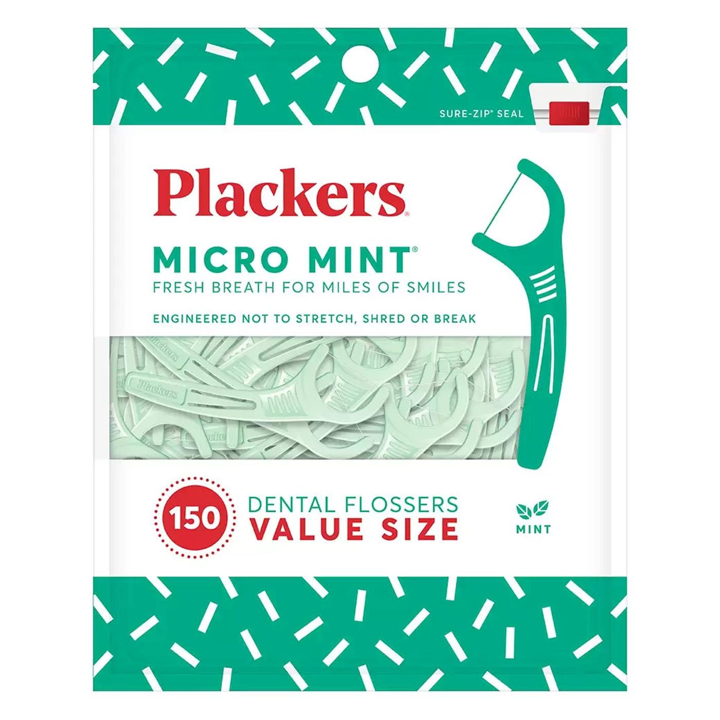 Plackers Micro Mint Dental Floss Picks 150 or 600 Ct Plaque Control image 7