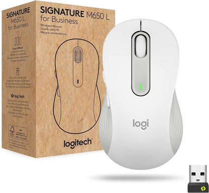 Logitech Signature M650 L for Business Wireless Mouse Bluetooth Off White image 0
