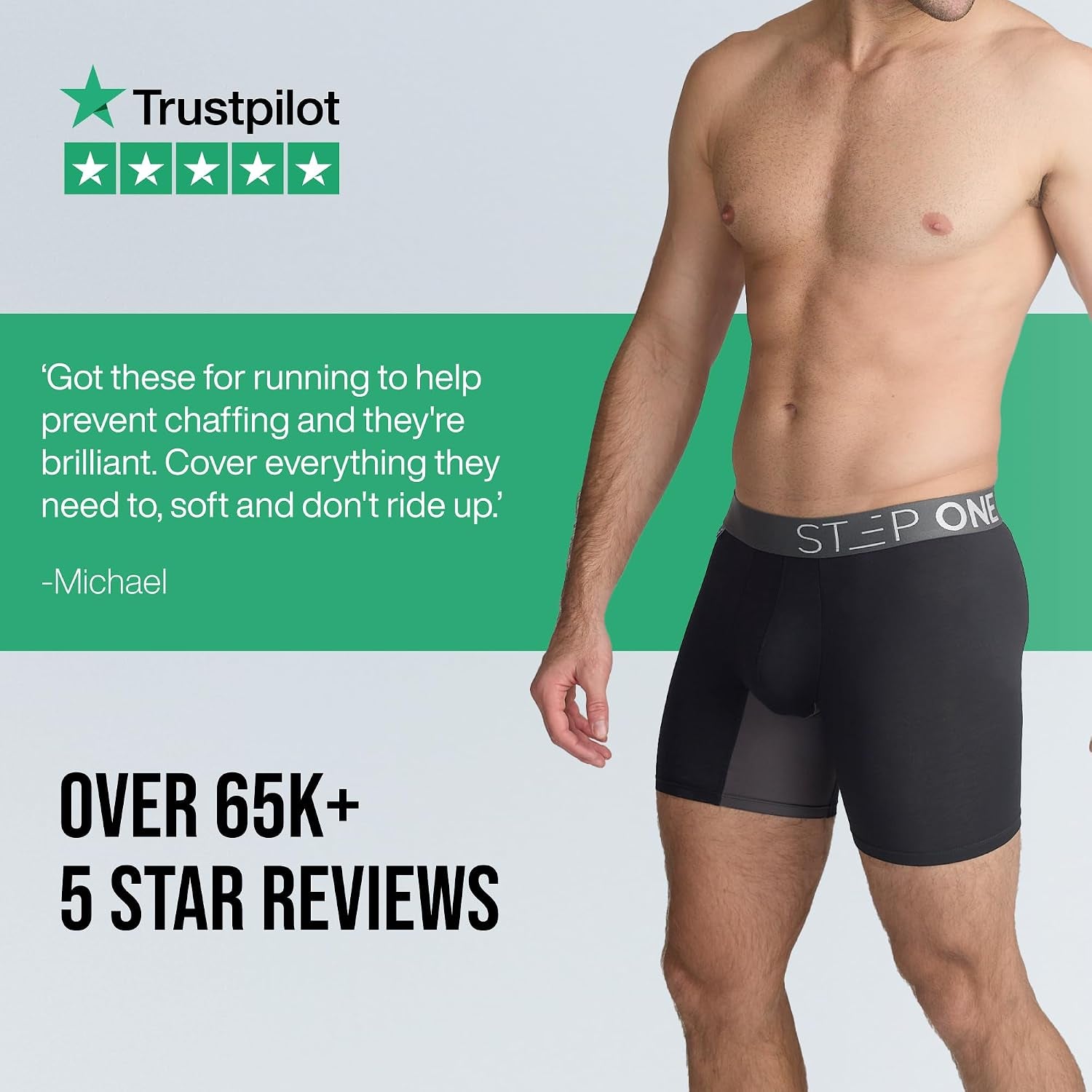 Mens Boxers Shorts, 1 Pair, anti Chafing Underwear for Men, Moisture-Wicking Boxer Shorts with 3D Pouch. Fabric Made from Bamboo Viscose