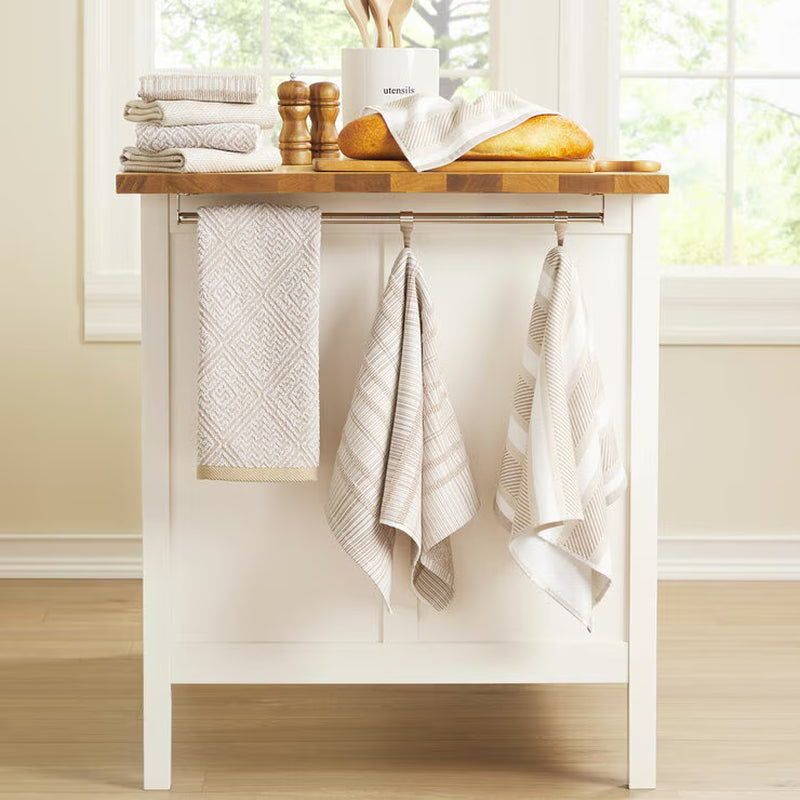 Town & Country Organic Kitchen Towels 8 Pack, in 4 Designs