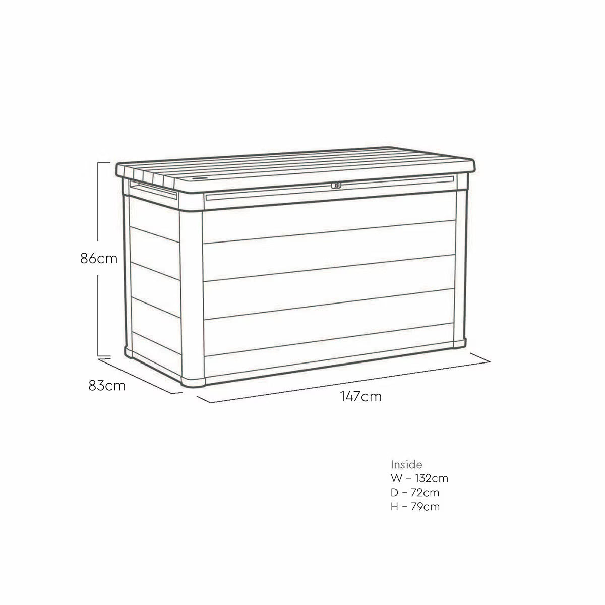 Keter Rosewood 870 Litre (230 Gallon) Deck Box with Divider