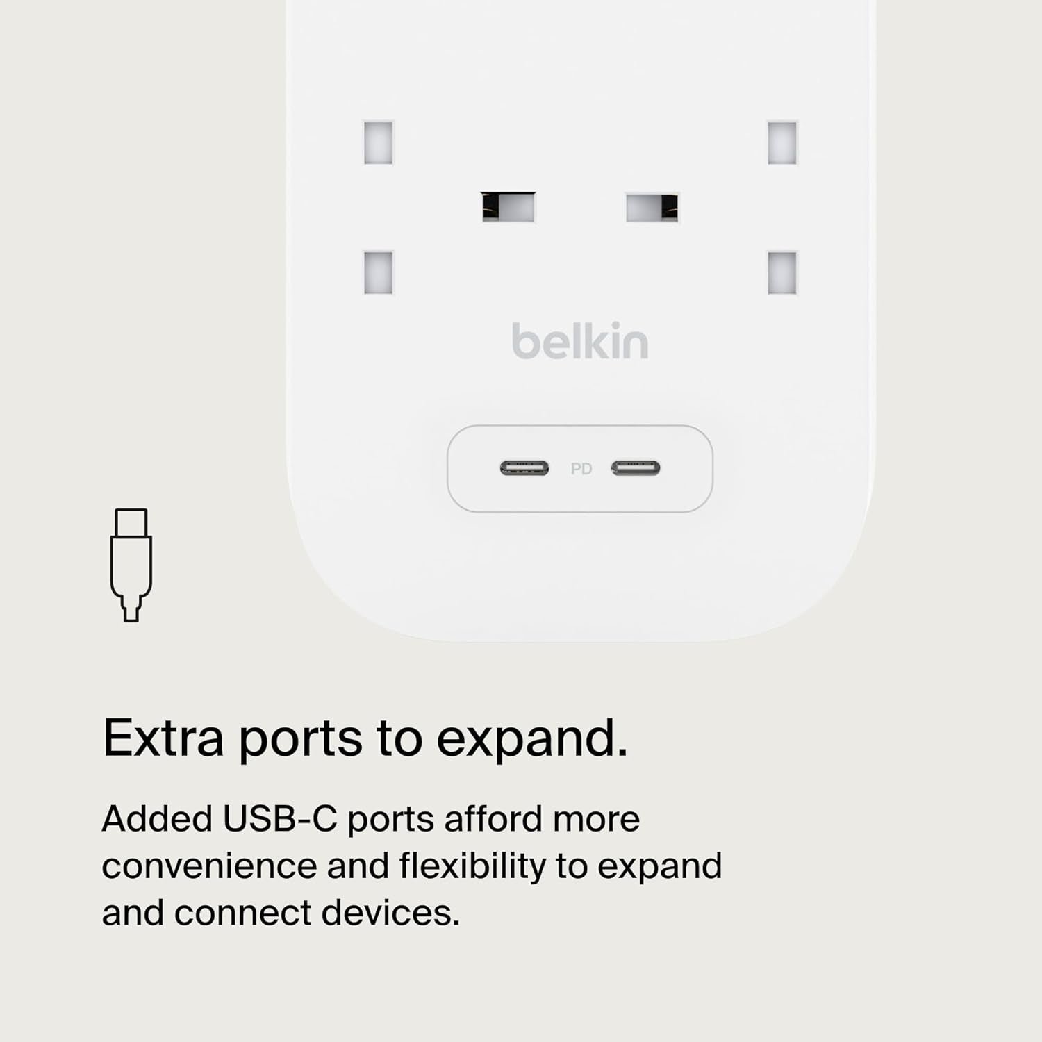8-Outlet Surge Protector Power Strip, Wall-Mountable with 8 AC Outlets, 2M Power Cord, & Green Indicator Light - 2 USB-C Ports W/Usb-C PD Fast Charging - 900 Joules of Protection