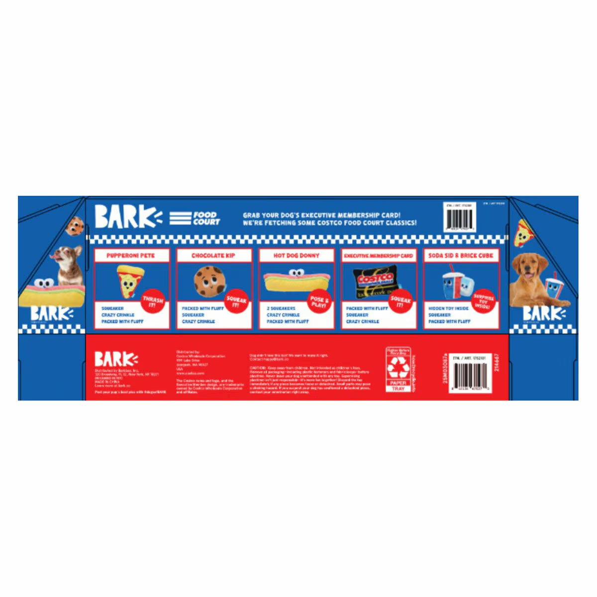 BARK Costco Food Court Dog Toys, 5 Pack image 1