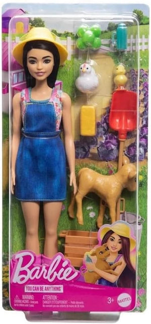 Barbie Farmer Doll | Denim Dress, Plaid Shirt & Boots | Baby Chick & Basket Accessories
