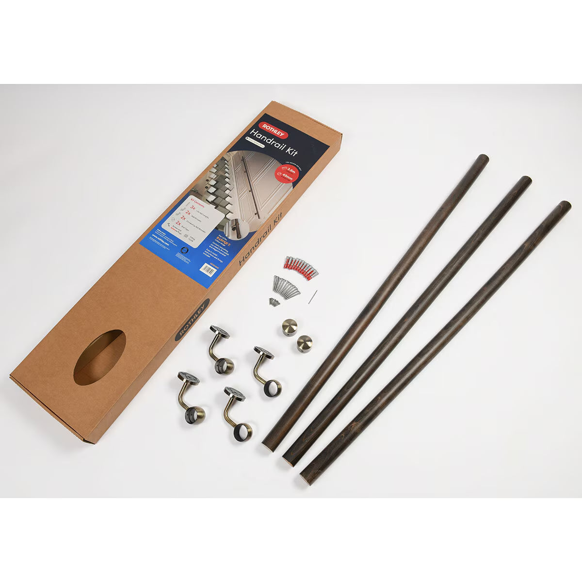 Rothley Ebony Wood Finish 3600Mm Hand Rail Kit image 0