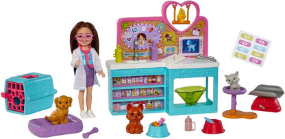 Barbie Chelsea Doll and Accessories Pet Vet Playset with Doll & 4 Animals image 0