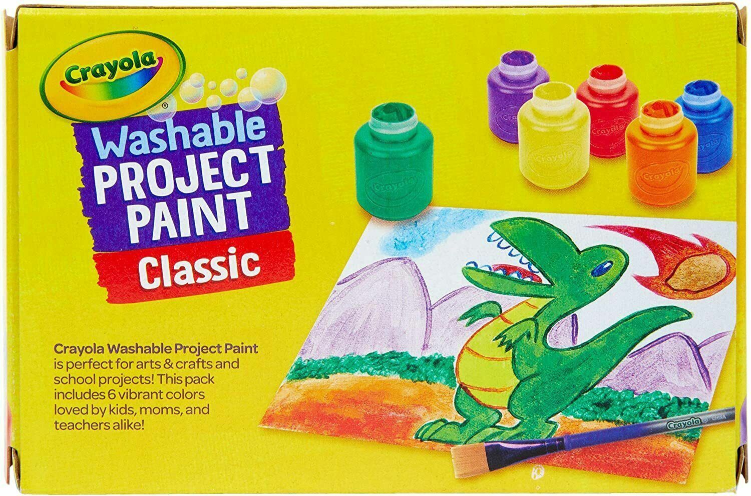 Crayola Washable Kids Paint Set Pack of 6 Bottles 2oz image 9