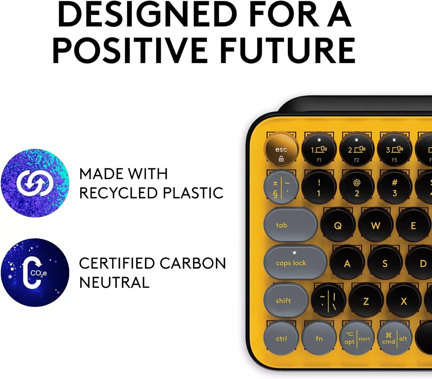 Logitech POP Keys Mechanical Keyboard w/ Emoji Keys YELLOW US Layout image 6