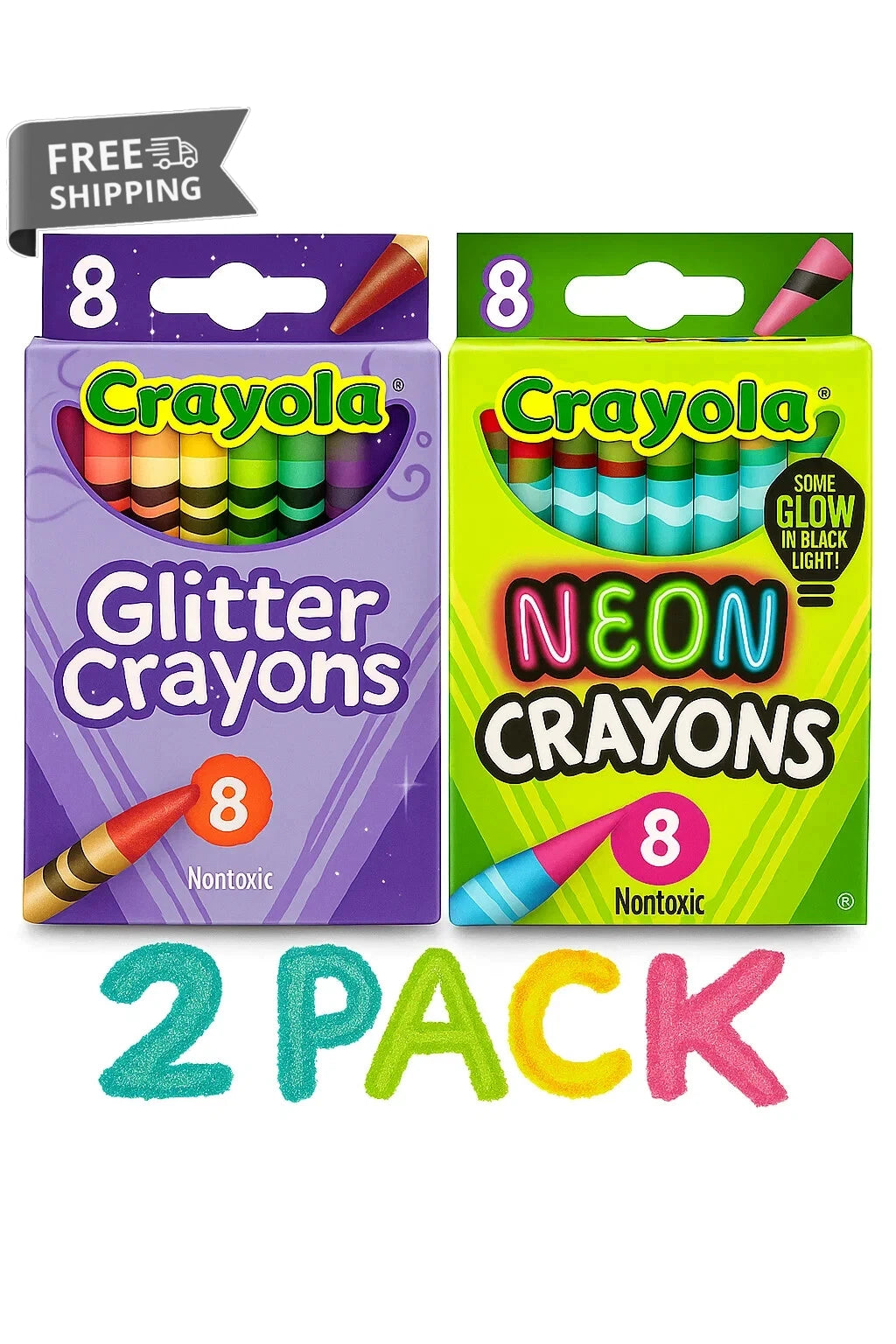 Crayola Crayons Multi-Pack: Glitter & Neon image 0