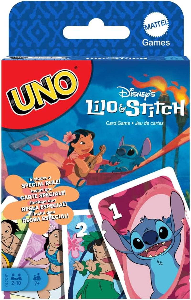 UNO Disney’S Lilo and Stitch Card Game for Kids, Adults & Family with Deck & Special Rule Inspired by the Movie, JCC10